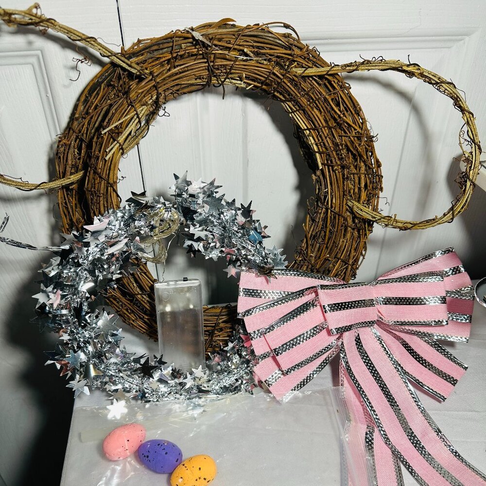 🐰 Pastel Bunny Grapevine Wreath – Easter Door Charm - Picture 8 of 10